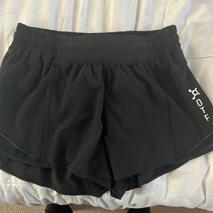 Lululemon orange theory branded shorts zipper pocket on side worn maybe once
